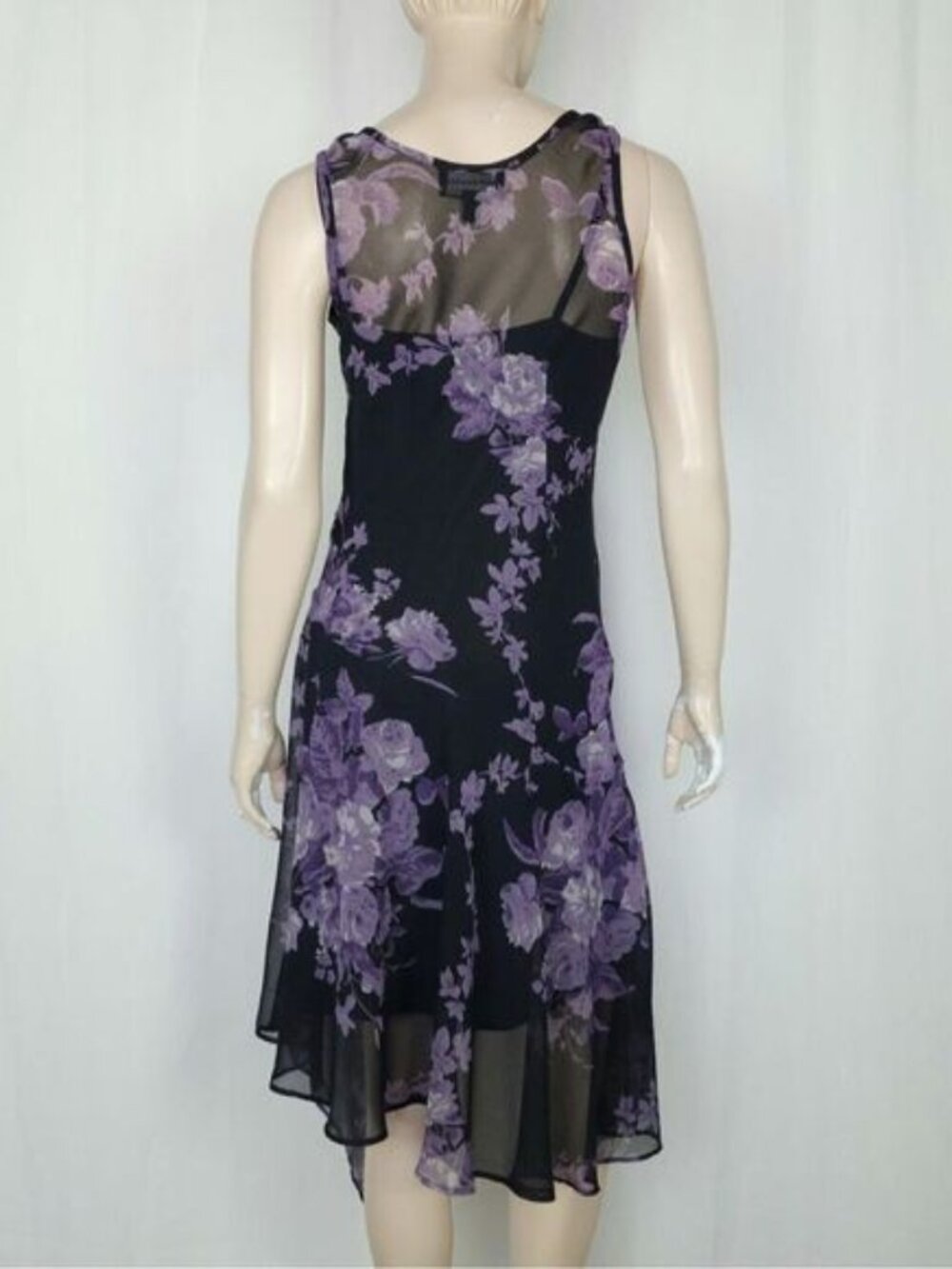 Vintage floral chiffon dress